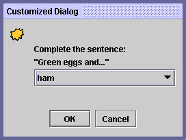 An input dialog with a combo box