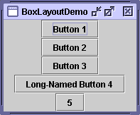 A picture of a GUI that uses BoxLayout