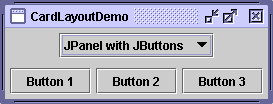 A picture of a GUI that uses CardLayout